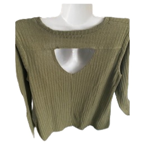 Army Green Ribbed Awake Top - Picture 10 of 12